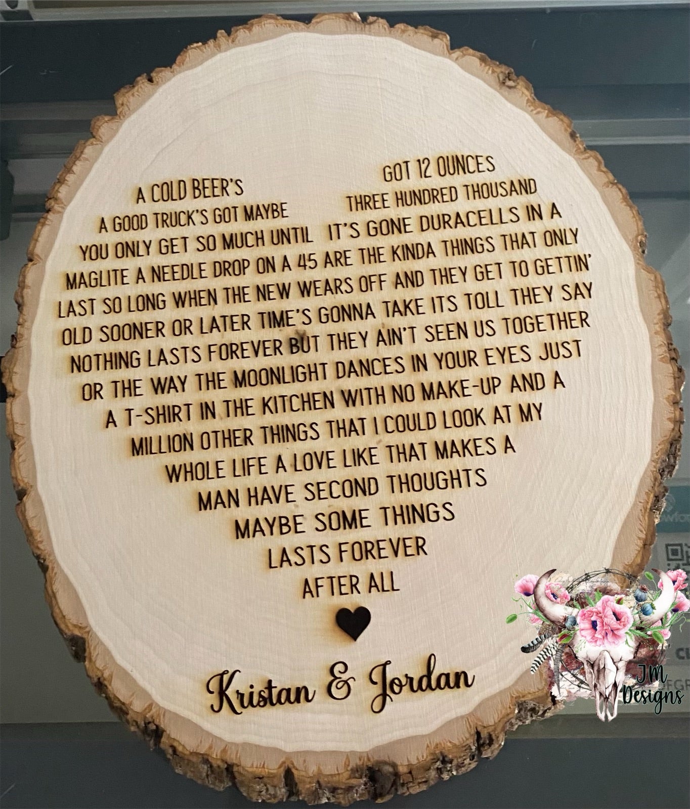 Custom Song Request Heart Engraved Wood