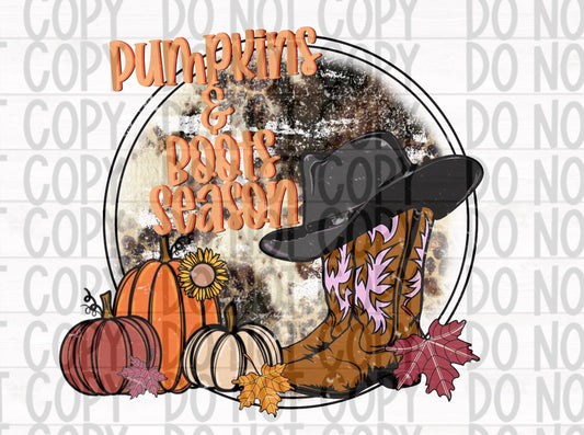 Pumpkins & Boots Season Sublimation Transfer