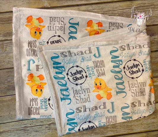 Custom Duck themed Baby Blanket