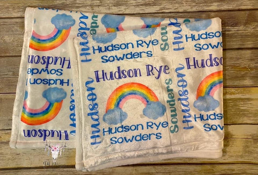 Custom Rainbow Baby Blanket