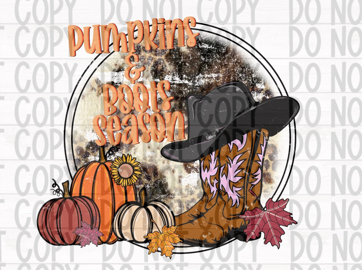 Pumpkins & Boots Season Digital Design