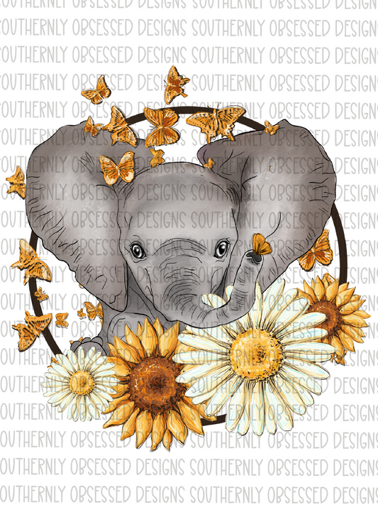Elephant and Daisies