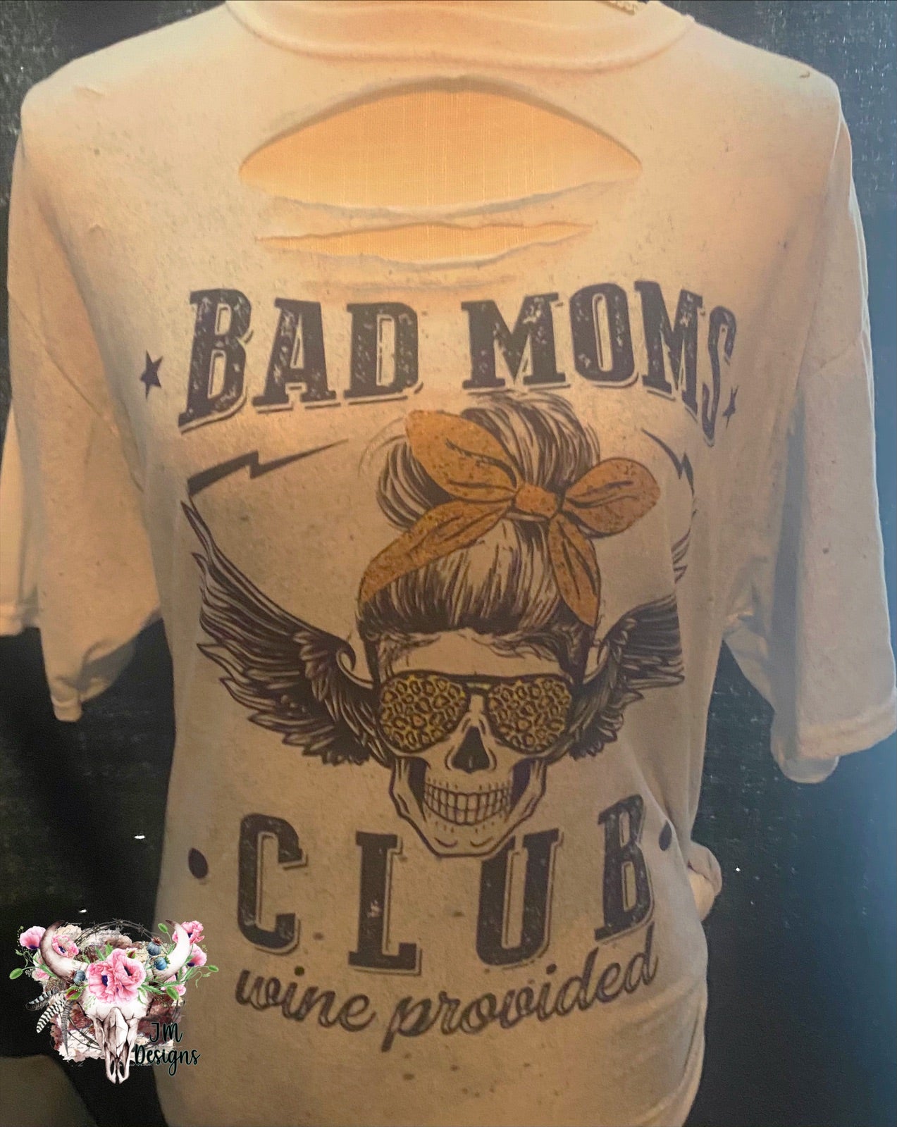 Distressed Bad Moms Club Shirt